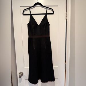 Prada Dark Brown Midi Y2K Dress with Sleek Straps
